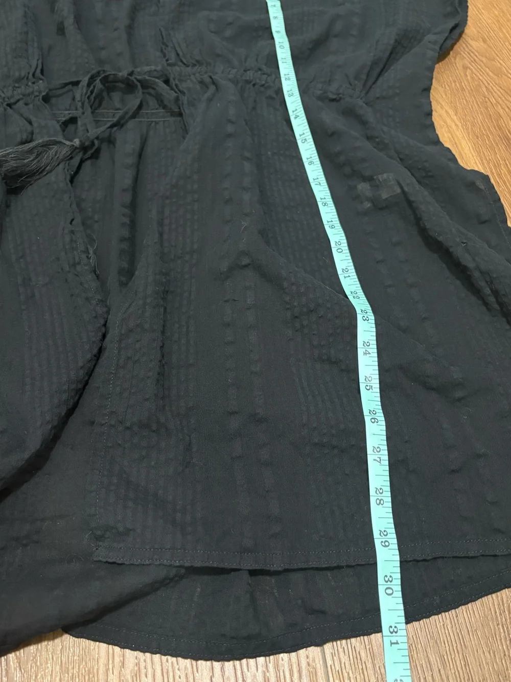 Aerie Black Cotton Gauze Tie Front Beach Cover Up Cape XS/S - Picture 12 of 13